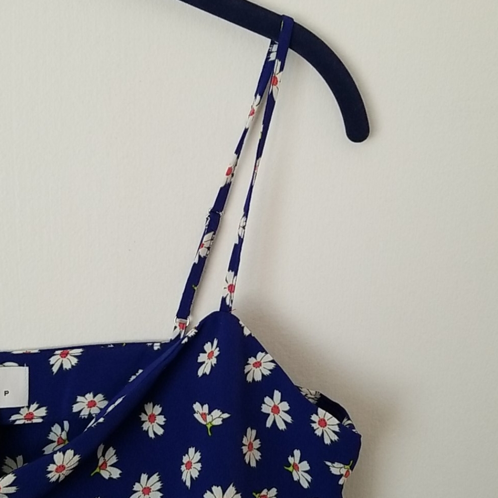 Topshop Blue Floral Print Sleeveless Top in Size 8 - Picture 5 of 10